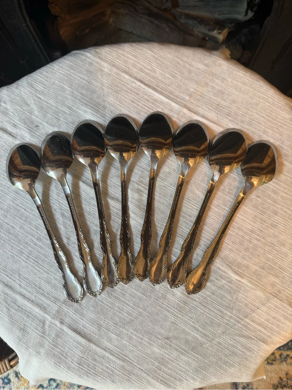 Vtg Oneida Northland Set of 8 Soup Spoons 7” Stainless Flatware Silverware Japan